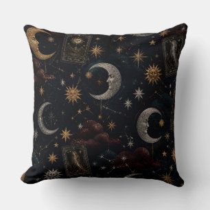 Coussin Mystical Tarot Moon Throw Pillow