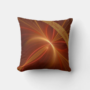 Coussin Mystique Abstrait Fractal Moderne Couleurs chaudes
