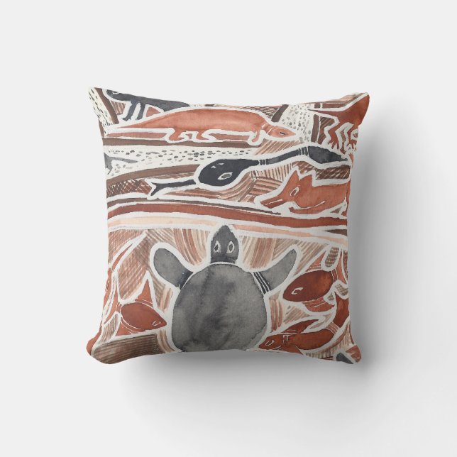 Coussin mythique de tortue d'animaux de rêves (Recto)