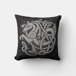Coussin Mythique Viking Horse - Norse Knotwork Symbole de 