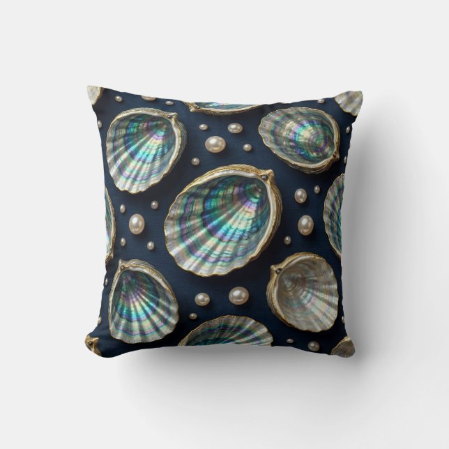 Coussin Nacre d'huître abalone coquille d'huître dorée (Recto)