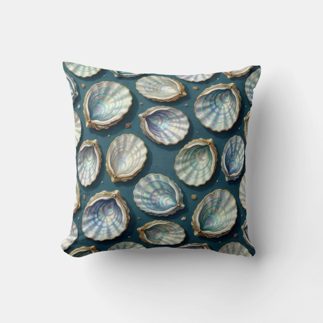 Coussin Nacre d'huître abalone coquille d'huître dorée (Recto)
