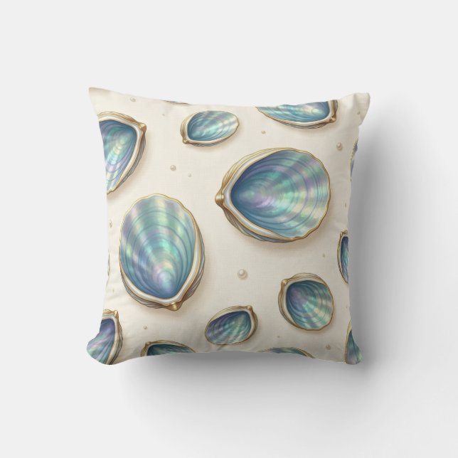 Coussin Nacre d'huître abalone coquille d'huître dorée (Recto)
