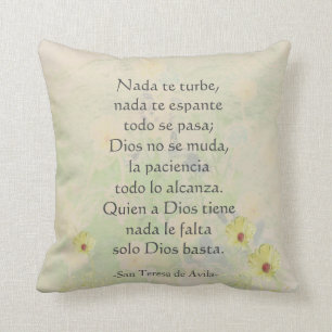 Coussin "Nada te turbe" St.Teresa de Avila Espagnol&anglai