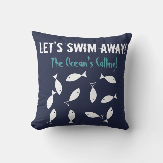 Coussin Nageons dans l'océan appelé "poisson cushion" (Recto)