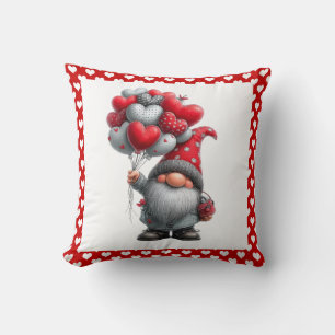 Coussin Nain aux ballons en forme de cœur "L'amour est dan