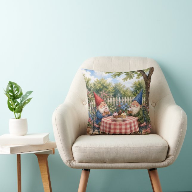 Coussin Nains de jardin mangeant des cupcakes (Chaise)