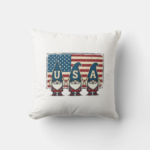 Coussin Nains patriotiques vintage USA Design de T-shirt b