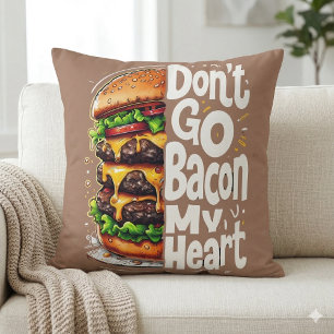 Coussin N'allez pas Bacon Mon coeur amusant jeu de nourrit