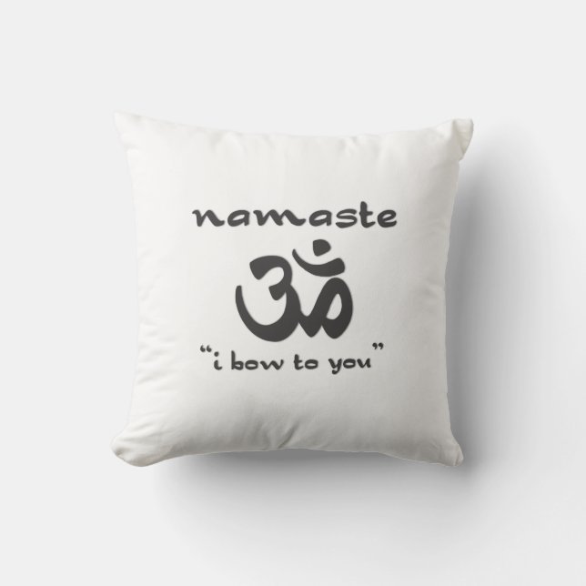 Coussin Namaste - Je vous salue (en noir) (Recto)