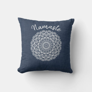 Coussin Namaste Mandala Navy Blue Modern