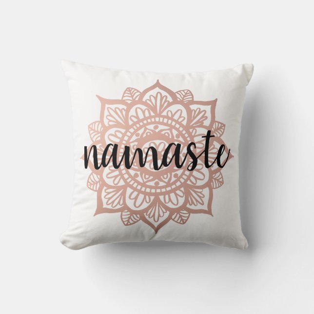 Coussin Namaste Mandala Rose Gold (Recto)
