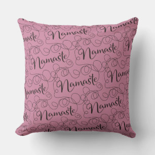 Coussin NAMASTE noir sans couture motif avec LIGNES