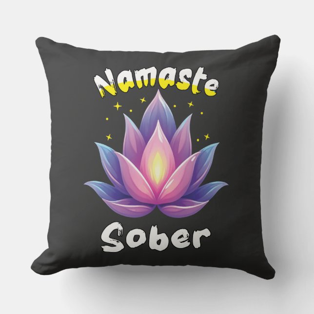 Coussin Namaste Sober avec Fleur Lotus (Recto)