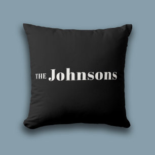 Coussin Name   Logo minimaliste moderne noir
