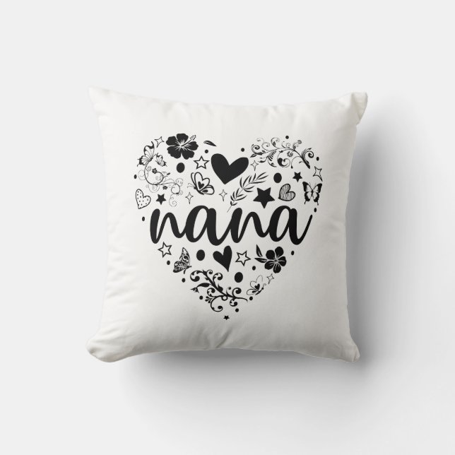 Coussin Nana Coussin, Nana Heart, Nana Coussins, Grand-mèr (Recto)
