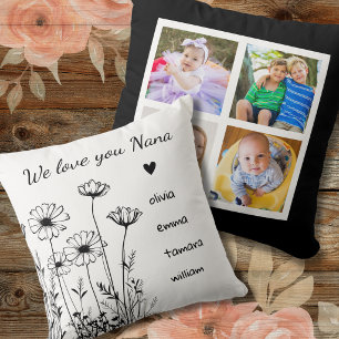 Coussin Nana Nous Vous Aimons Petits-Enfants 4 Collage Pho
