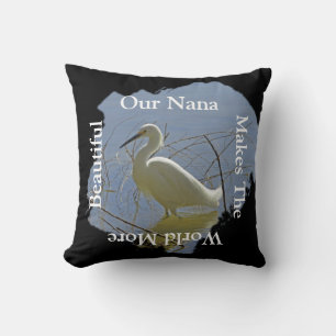 Coussin Nana rend le monde plus beau Héron blanc