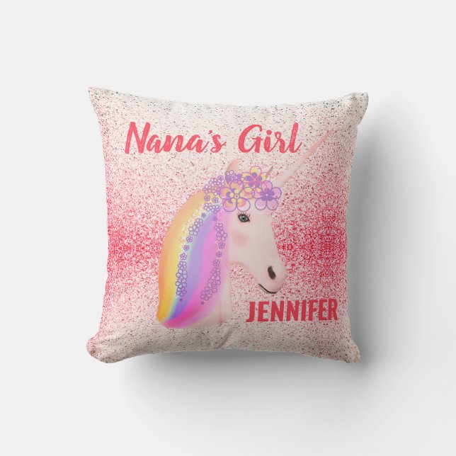 Coussin Nanas Girl Rose Girly Speckies Personnalisé (Recto)
