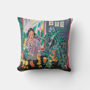 Coussin Nancy on Cell Phone Abstrait Throw Pillow
