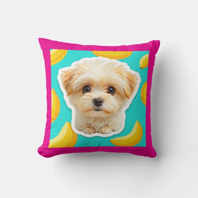 Coussin Nano banana pup pop on (Recto)