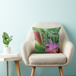 Coussin Naples Florida Fleurs tropicales