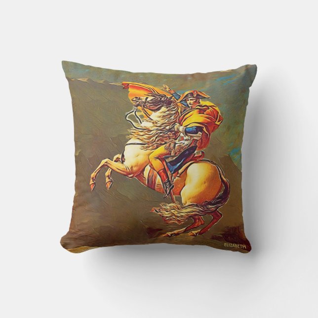 Coussin Napoléon célèbre de fractale psychédélique par (Recto)