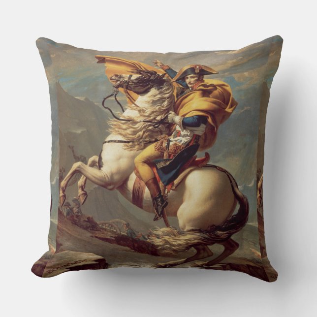 Coussin Napoléon vintage Traversant les Alpes (Recto)
