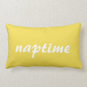 Coussin Naptime Lumbar blanc et jaune