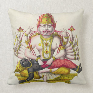 Coussin Narasimha, gravé par de Marlet (litho de couleur)