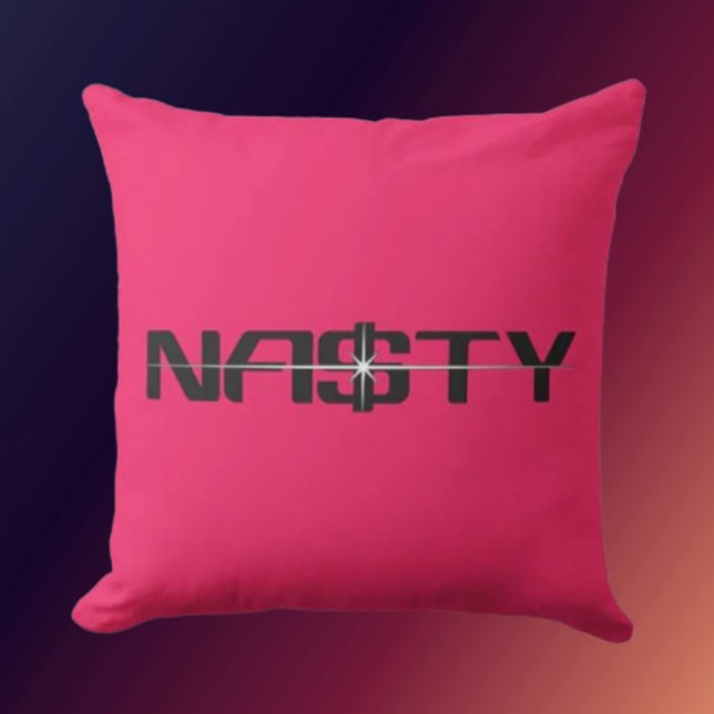 Coussin NASTY Statement Throw Pillow (Créateur téléchargé)