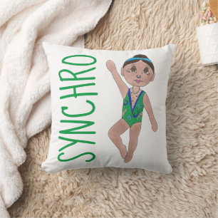 Coussin Natation synchronisée Green Synchro Swimmer Girl