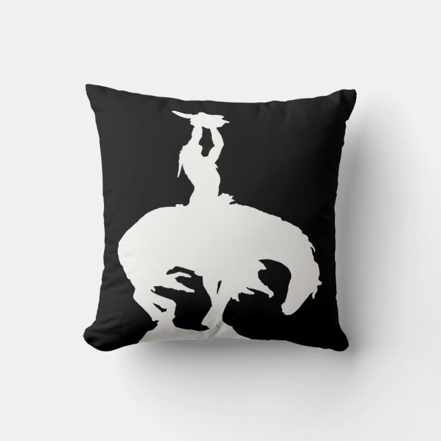 Coussin Natif américain avec le crâne de Buffalo (Recto)