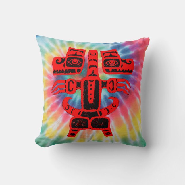 Coussin Native American Haida Double Rainbow Bear Tribal (Recto)