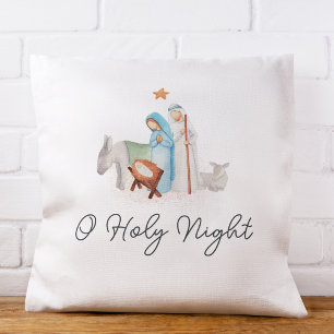Coussin Nativité Blanche Noël religieux