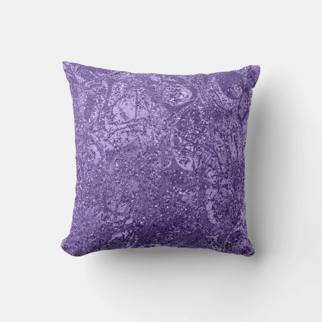 Coussin Nature Abstraite Glam Parties scintillant Améthyst (Recto)