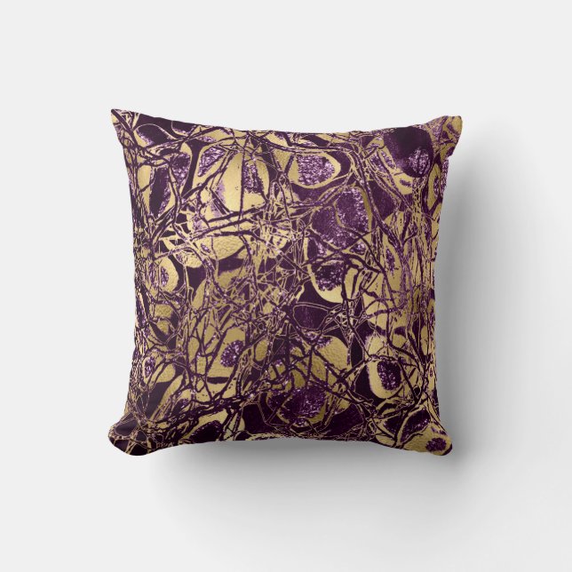 Coussin Nature Abstraite Glam Parties scintillant Purple A (Recto)