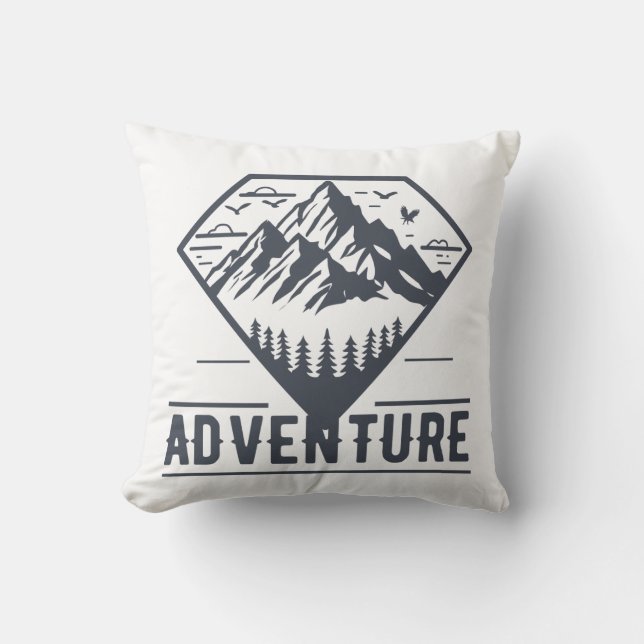 Coussin Nature géométrique moderne Montagnes Aventure (Recto)