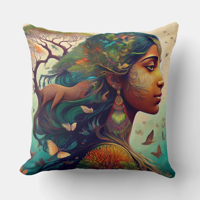 Coussin Nature Goddess Art (Recto)