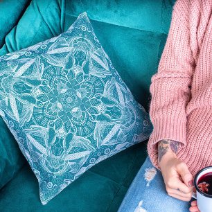 Coussin Nature Mandala Hummingbirds Choisissez votre coule