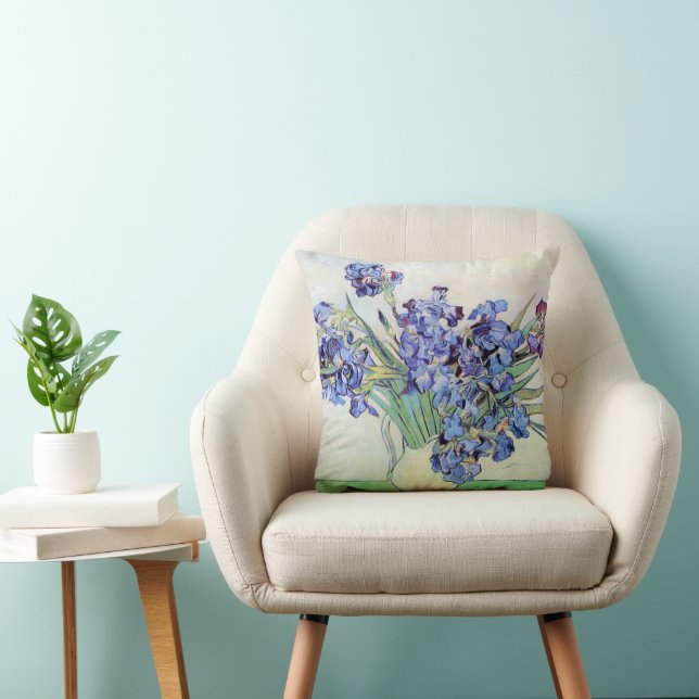 Coussin Nature morte au vase aux iris par Vincent van Gogh (Chaise)