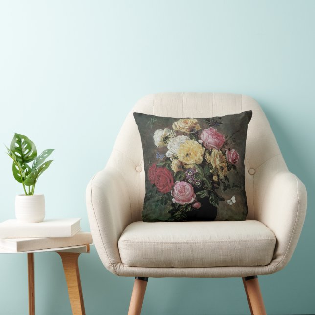 Coussin Nature morte avec des fleurs dans un vase par Olaf (Chaise)