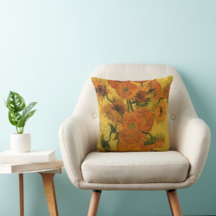 Coussin Nature morte de Vincent van Gogh Vase aux 15 tourn