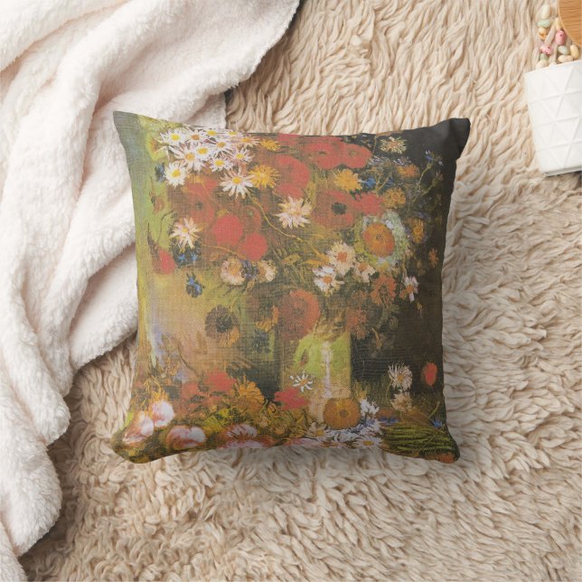 Coussin Nature morte florale de Van Gogh Coquelicots rouge (Couverture)