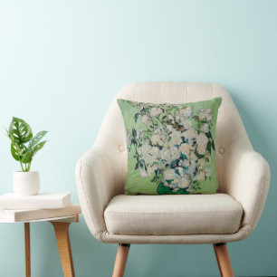 Coussin Nature morte Roses dans un vase par Vincent van Go