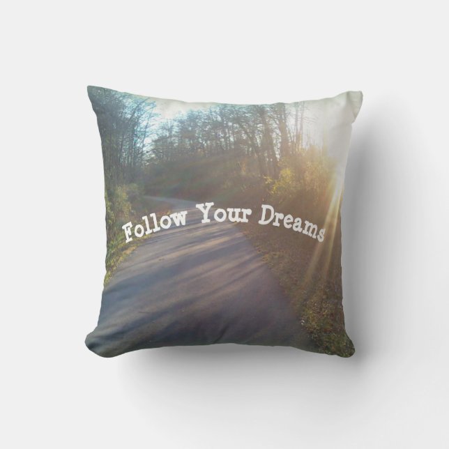Coussin Nature Path in Woods Photo Shining Sun Dreams (Recto)