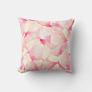 Coussin Nature rose Fleur. Aquarelle Noire Nature. Rouge