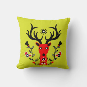 Coussin Nature scandinave Cerf Art T-shirt Throw Pi