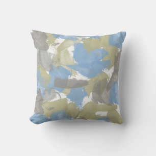 Coussin Nature Vert, Bleu, Gris Gris Paint Strots