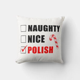 Coussin Naughty Nice Polonais Design de Noël